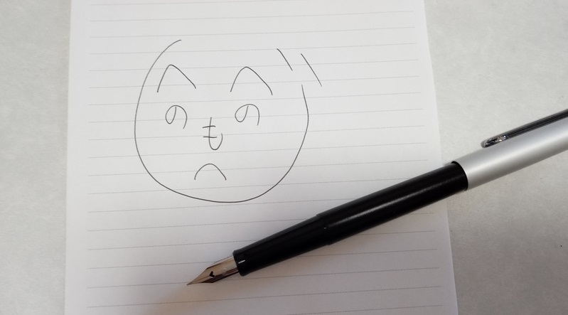 ハイエースネオ万年筆で書いたへのへのもへじ