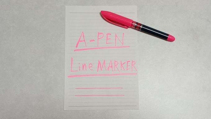 ダイソー A-PENラインマーカーで書いた文字